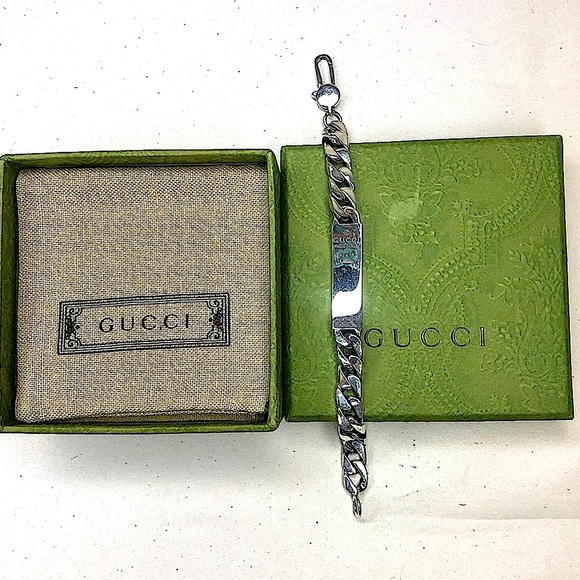 GUCCI Ghost GG Chain Link Sterling Silver 925 Bracelet Sz 20 NIB - Picture 5 of 17